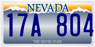 NV license plate 17A804