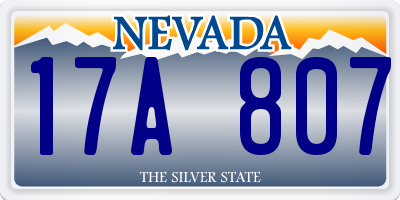 NV license plate 17A807