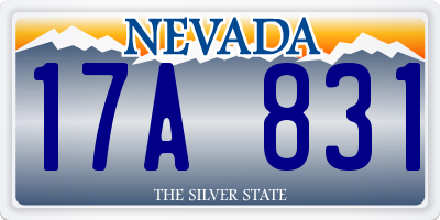 NV license plate 17A831