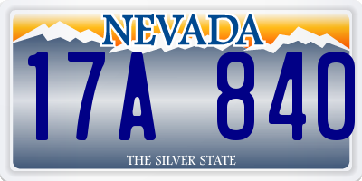NV license plate 17A840