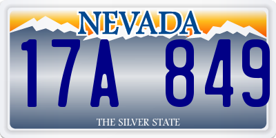 NV license plate 17A849
