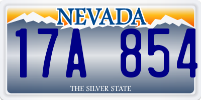 NV license plate 17A854