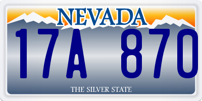 NV license plate 17A870