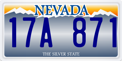 NV license plate 17A871