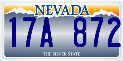 NV license plate 17A872