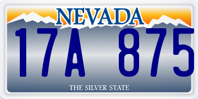 NV license plate 17A875