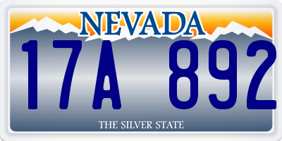 NV license plate 17A892