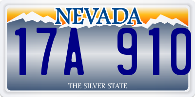 NV license plate 17A910