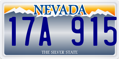 NV license plate 17A915