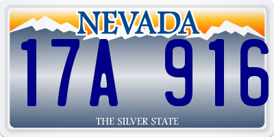 NV license plate 17A916