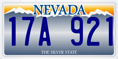 NV license plate 17A921