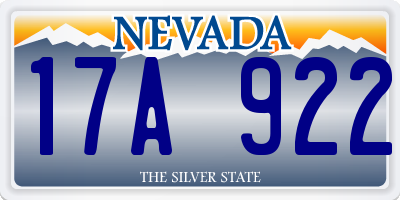 NV license plate 17A922