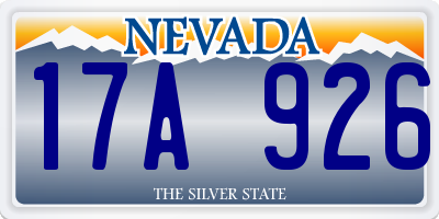 NV license plate 17A926