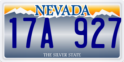 NV license plate 17A927