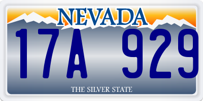 NV license plate 17A929