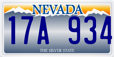 NV license plate 17A934