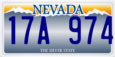 NV license plate 17A974