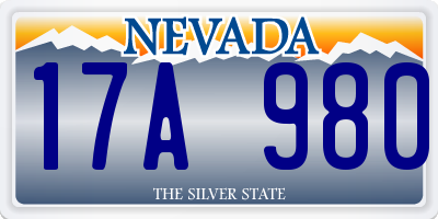 NV license plate 17A980