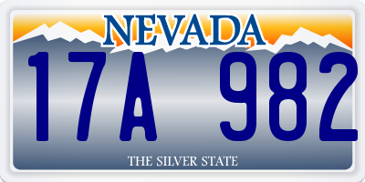 NV license plate 17A982
