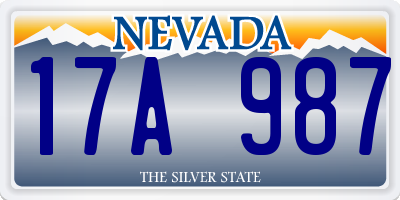 NV license plate 17A987