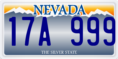 NV license plate 17A999
