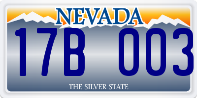 NV license plate 17B003