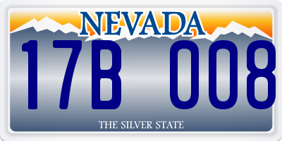NV license plate 17B008