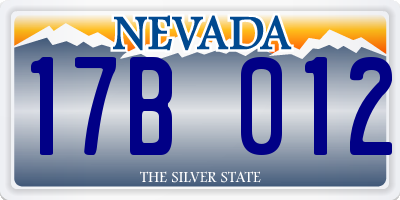 NV license plate 17B012
