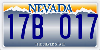 NV license plate 17B017