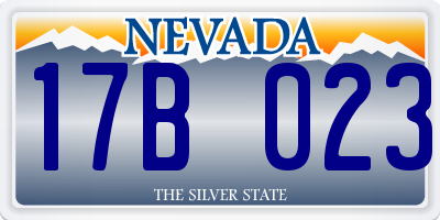 NV license plate 17B023