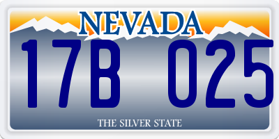 NV license plate 17B025