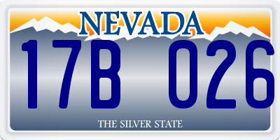 NV license plate 17B026