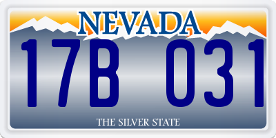 NV license plate 17B031