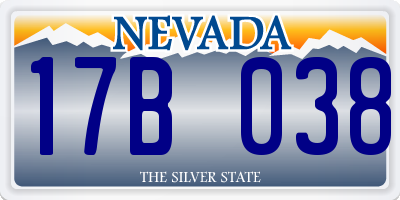 NV license plate 17B038