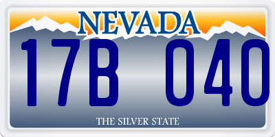 NV license plate 17B040