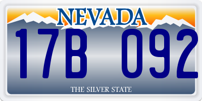 NV license plate 17B092