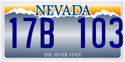NV license plate 17B103