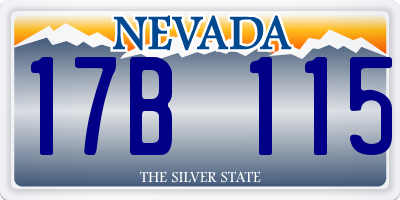 NV license plate 17B115