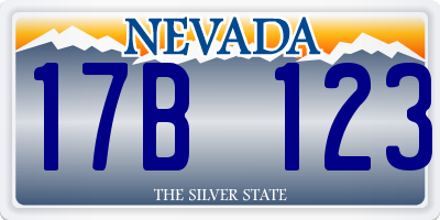 NV license plate 17B123