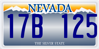 NV license plate 17B125