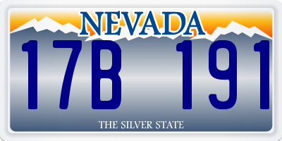 NV license plate 17B191