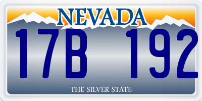 NV license plate 17B192