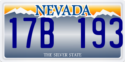 NV license plate 17B193