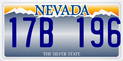 NV license plate 17B196
