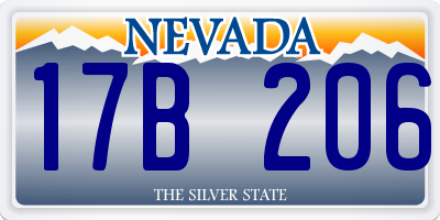 NV license plate 17B206