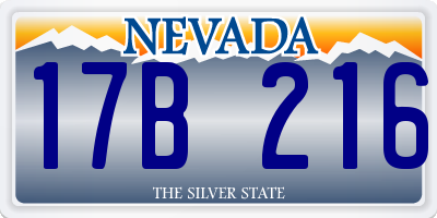 NV license plate 17B216