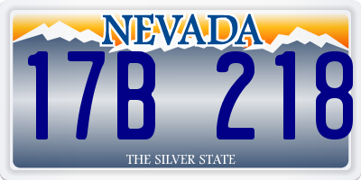 NV license plate 17B218