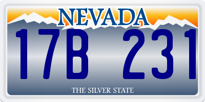 NV license plate 17B231
