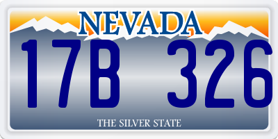 NV license plate 17B326