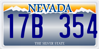 NV license plate 17B354